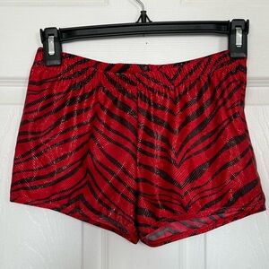Pizzazz Red and Black Zebra Print Shorts